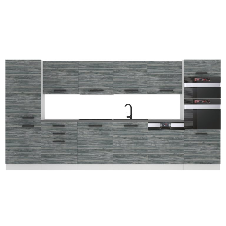 Meubles de cuisine Premium Version Complète 360 cm gris graphite anthracite avec plan de travail Fabricant TOR NAOMI/0/WT/GW/B/B1
