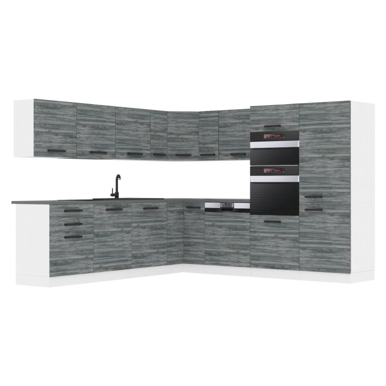 Meubles de cuisine Premium Version Complète 540 cm gris graphite anthracite avec plan de travail Fabricant TOR JANE/0/WT/GW/B/B1

