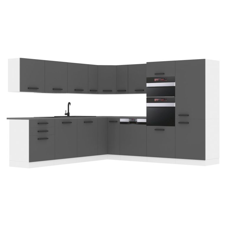 Meubles de cuisine Premium Version Complète 540 cm gris graphite anthracite avec plan de travail Fabricant TOR JANE/0/WT/SR/B/B1
