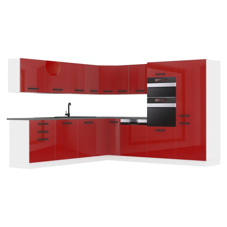 Meubles de cuisine Premium Version Complète 540 cm brillance rouge avec plan de travail Fabricant INF JANE/0/WT/R/B/B1