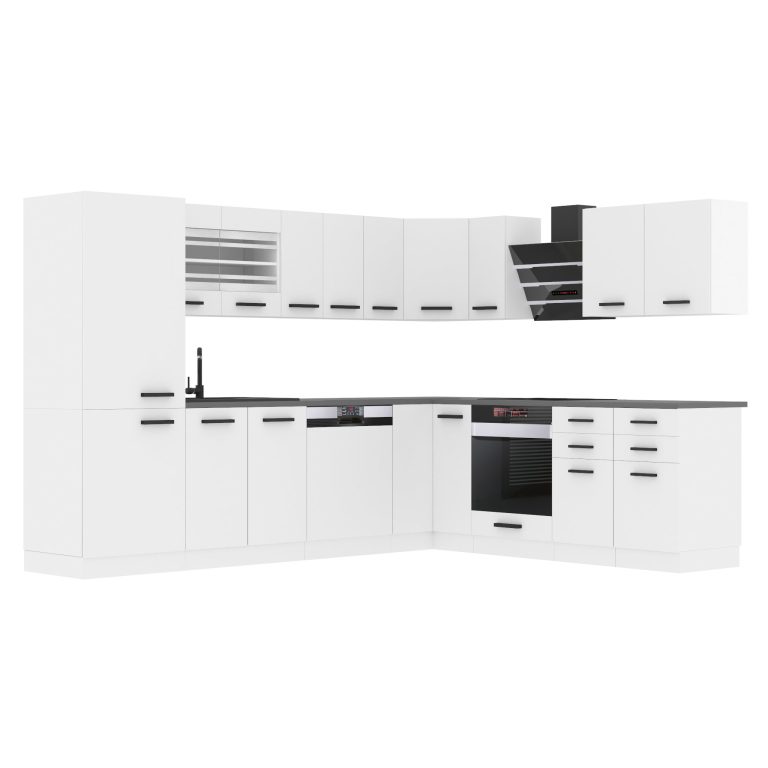 Meubles de cuisine Premium Version Complète 520 cm blanc mat sans plan de travail Fabricant TOR JULIE/0/WT/WT/0/B1

