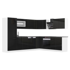 Meubles de cuisine Premium Version Complete 520 cm brillance noir sans plan de travail Fabricant INF JULIE/0/WT/B/0/B1
