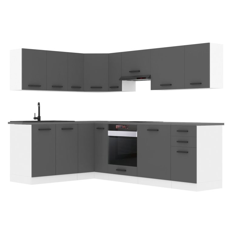 Meubles de cuisine Premium Version Complète 420 gris graphite anthracite sans plan de travail Fabricant TOR JANET/0/WT/SR/0/B1