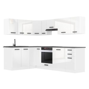 Meubles de cuisine Premium Version Complete 420 cm brillance blanc sans plan de travail Fabricant INF JANET/0/WT/W/0/B1
