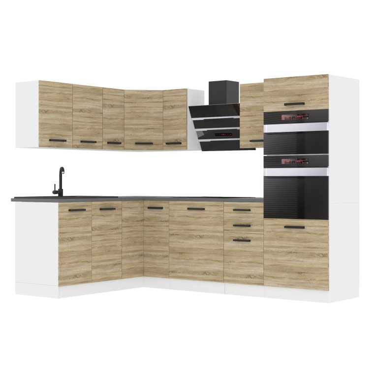Meubles de cuisine Premium Version Complète 420 cm en chêne chêne wotan chêne sonoma sans plan de travail Fabricant TOR MELANIE/0/WT/DS/0/B1
