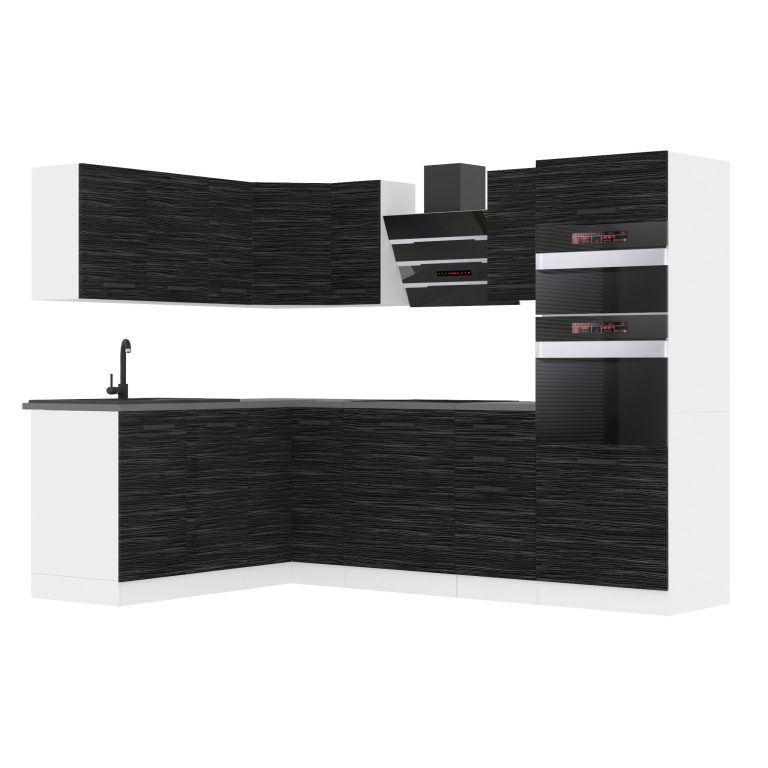 Meubles de cuisine Premium Version Complète 420 cm noir ébène sombre sans plan de travail Fabricant TOR MELANIE/0/WT/HK/0/B1
