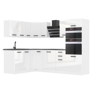 Meubles de cuisine Premium Version Complete 420 cm brillance blanc sans plan de travail Fabricant INF MELANIE/0/WT/W/0/B1
