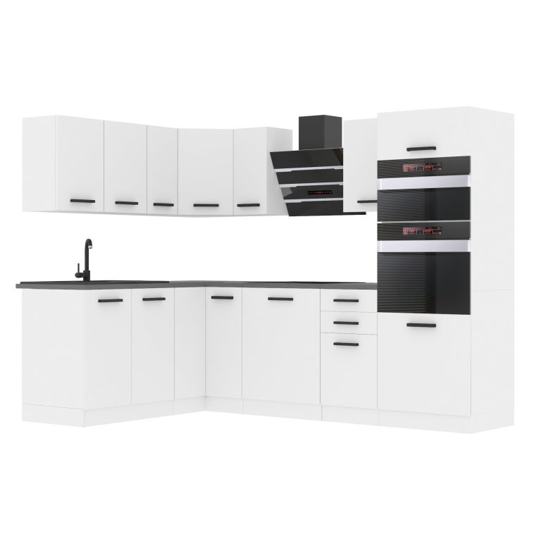 Meubles de cuisine Premium Version Complète 420 cm blanc mat avec plan de travail Fabricant TOR MELANIE/0/WT/WT/B/B1
