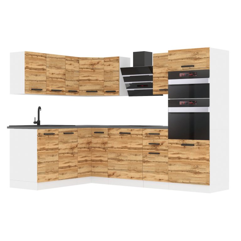 Meubles de cuisine Premium Version Complète 420 cm en chêne chêne wotan chêne sonoma avec plan de travail Fabricant TOR MELANIE/0/WT/DW/B/B1
