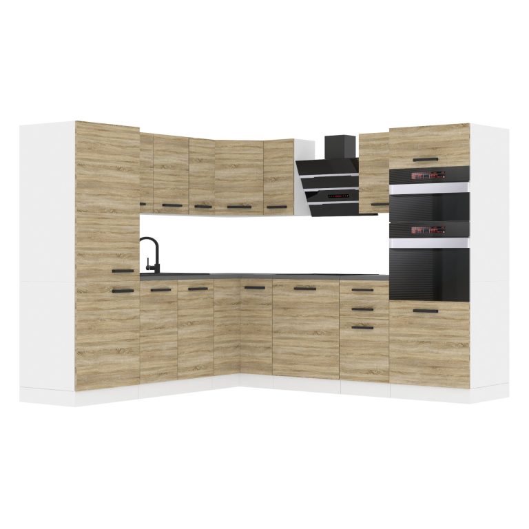 Meubles de cuisine Premium Version Complète 480 cm en chêne chêne wotan chêne sonoma sans plan de travail Fabricant TOR STACY/0/WT/DS/0/B1

