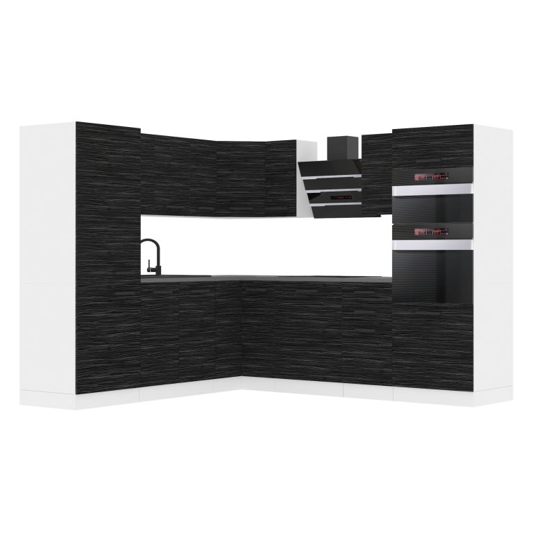 Meubles de cuisine Premium Version Complète 480 cm noir ébène sombre sans plan de travail Fabricant TOR STACY/0/WT/HK/0/B1
