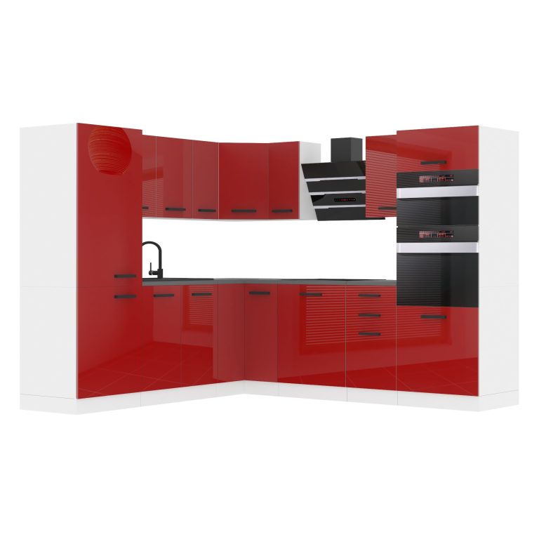 Meubles de cuisine Premium Version Complète 480 cm brillance rouge sans plan de travail Fabricant INF STACY/0/WT/R/0/B1
