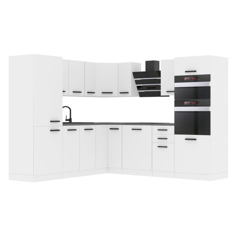 Meubles de cuisine Premium Version Complète 480 cm blanc mat avec plan de travail Fabricant TOR STACY/0/WT/WT/B/B1
