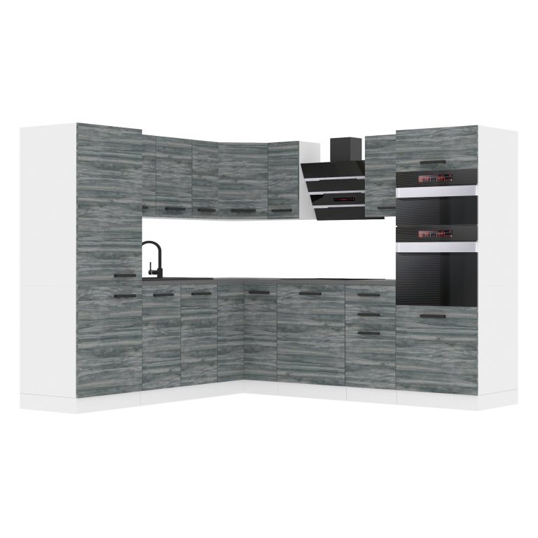 Meubles de cuisine Premium Version Complète 480 cm gris graphite anthracite avec plan de travail Fabricant TOR STACY/0/WT/GW/B/B1
