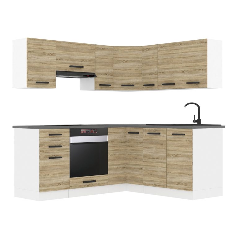 Meubles de cuisine Premium Version Complète 380 cm en chêne chêne wotan chêne sonoma avec plan de travail Fabricant TOR SARAH/1/WT/DS/B/B1
