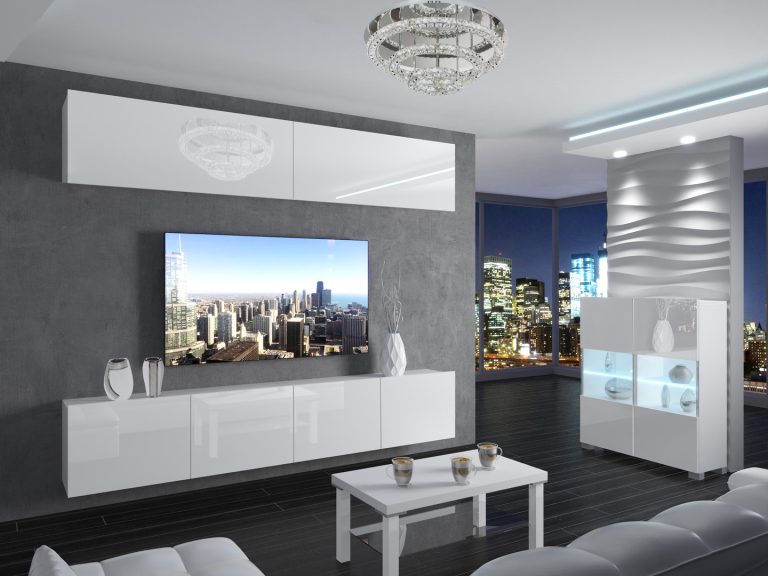 Meuble mural 200 cm Belini blanc brillant Imperium 6 Fabricant IMP 6/5/W/W/0/0