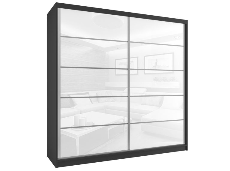 Armoire coulissante 200 cm blanc brillant Fabricant BH SZP1/2/B/WI/5W/HI
