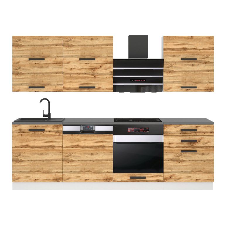 Meubles de cuisine Premium Version Complète 240 cm en chêne chêne wotan chêne sonoma avec plan de travail Fabricant TOR MADISON/0/WT/DW/B/B1