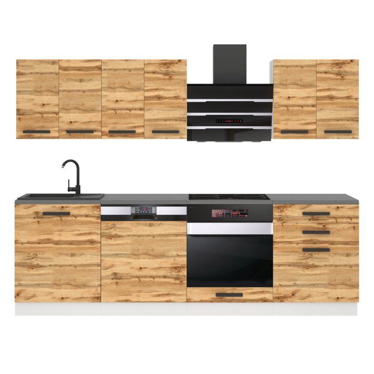 Meubles de cuisine Premium Version Complète 240 cm en chêne chêne wotan chêne sonoma avec plan de travail Fabricant TOR SUSAN/0/WT/DW/B/B1

