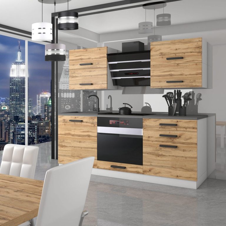 Meubles de cuisine Premium Version Complète 180 cm en chêne chêne wotan chêne sonoma avec plan de travail Fabricant TOR EMILY/0/WT/DW/B/B1