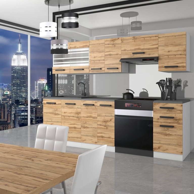 Meubles de cuisine Premium Version Complète 240 cm en chêne chêne wotan chêne sonoma sans plan de travail Fabricant TOR LILY/0/WT/DW/0/B1