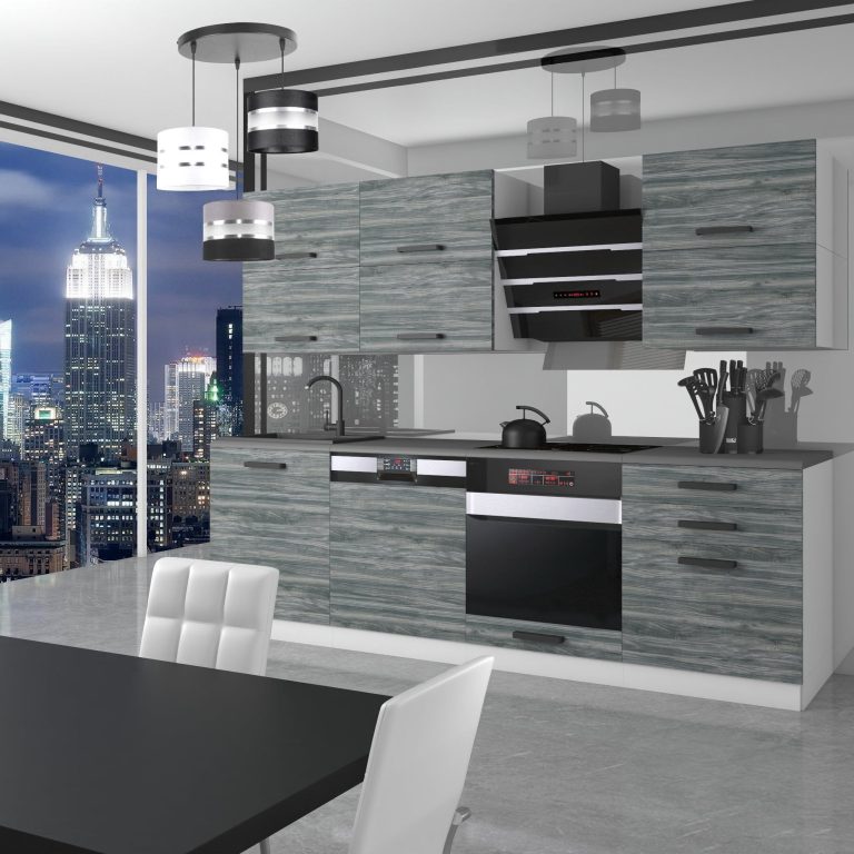 Meubles de cuisine Premium Version Complete 240 cm gris graphite anthracite sans plan de travail Fabricant TOR MADISON/0/WT/GW/0/B1
