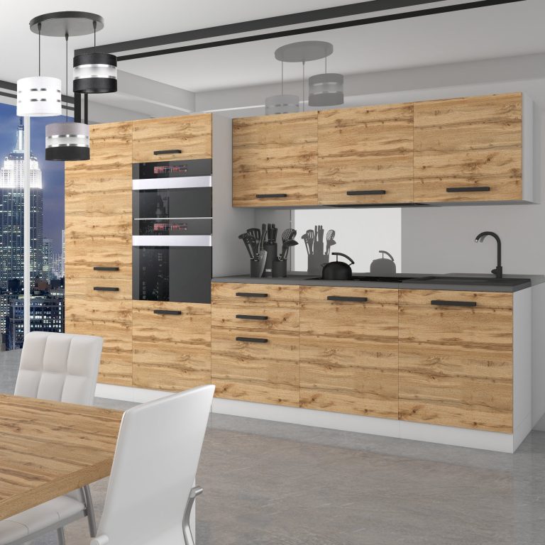 Meubles de cuisine Premium Version Complète 300 cm en chêne chêne wotan chêne sonoma sans plan de travail Fabricant TOR GRACE/0/WT/DW/0/B1