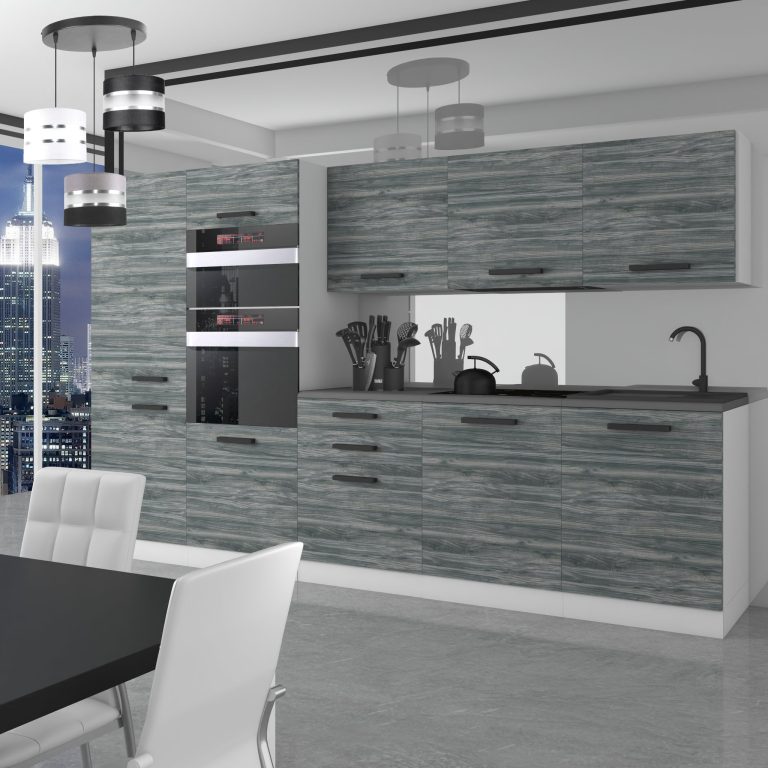 Meubles de cuisine Premium Version Complète 300 cm gris graphite anthracite sans plan de travail Fabricant TOR GRACE/0/WT/GW/0/B1
