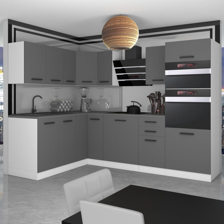 Meubles de cuisine Premium Version Complète 420 gris graphite anthracite sans plan de travail Fabricant TOR MELANIE/0/WT/SR/0/B1
