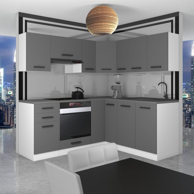 Meubles de cuisine Premium Version Complète 380 gris graphite anthracite sans plan de travail Fabricant TOR SARAH/1/WT/SR/0/B1

