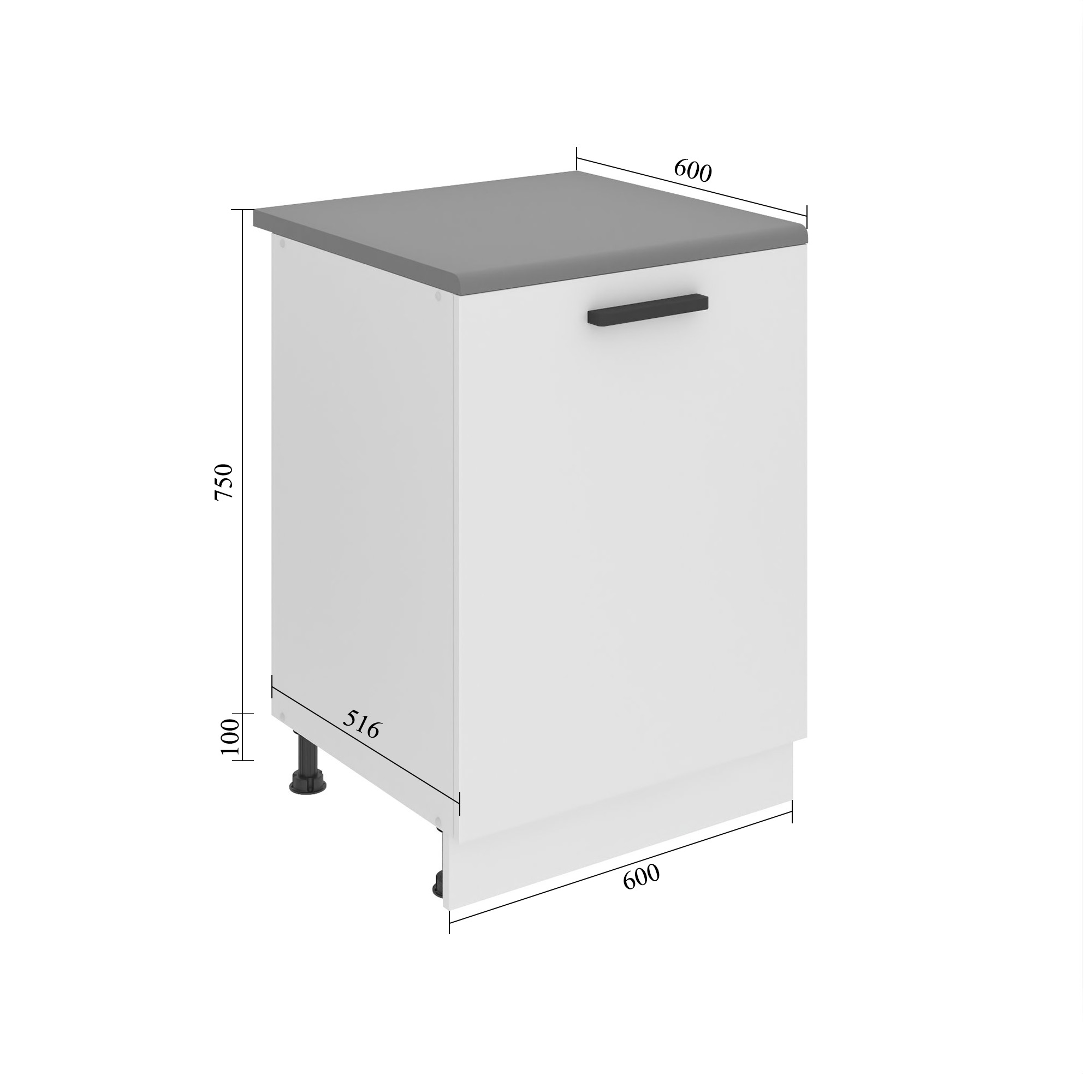 Meuble bas de cuisine 60 cm INF SD60/0/WT/R/B/B1/PP
