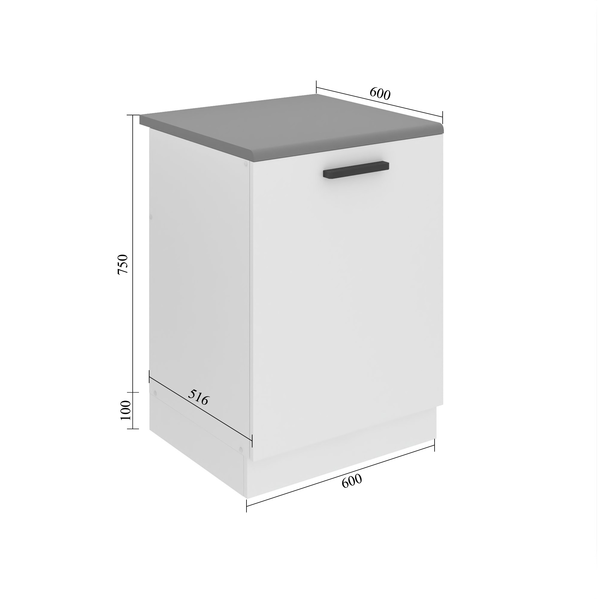 Meuble sous évier de cusine 60 cm TOR SDZ60/0/WT/SR/B/B1/PP
