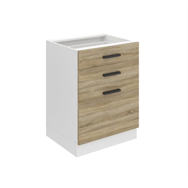 Meuble bas de cuisine 60 cm tiroirs TOR SDSZ60/0/WT/DS/0/B1/PP