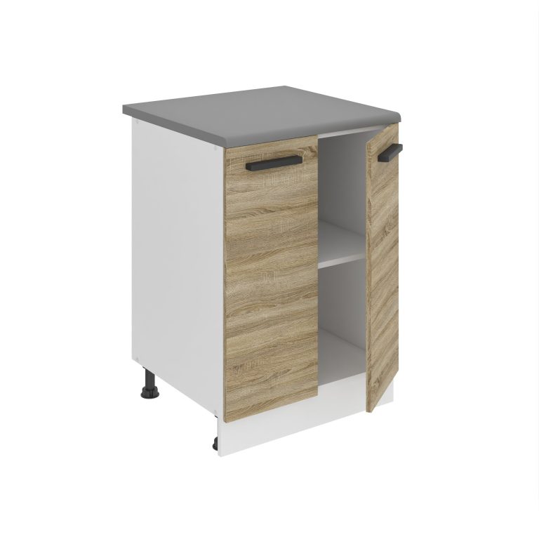 Meuble bas de cuisine 60 cm TOR SD2-60/0/WT/DS/0/B1/PP