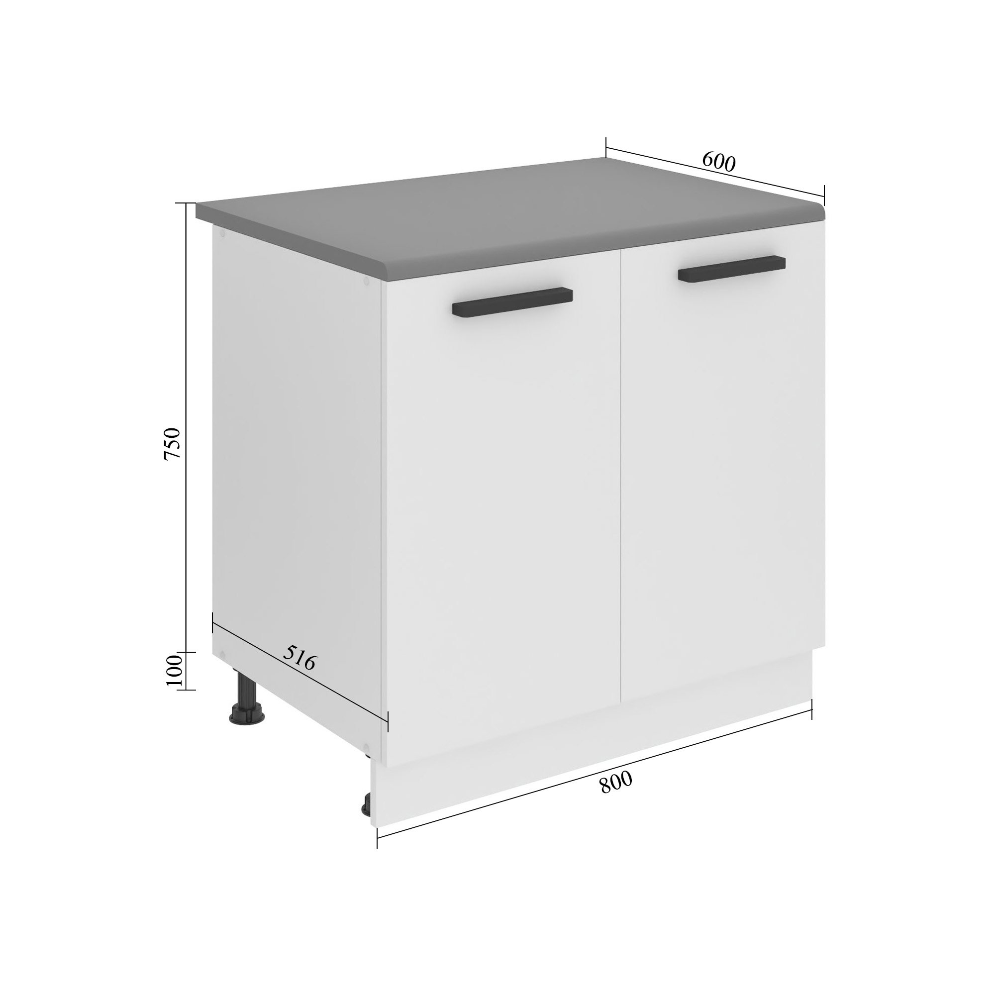 Meuble bas de cuisine 80 cm TOR SD80/0/WT/HK/0/B1/PP