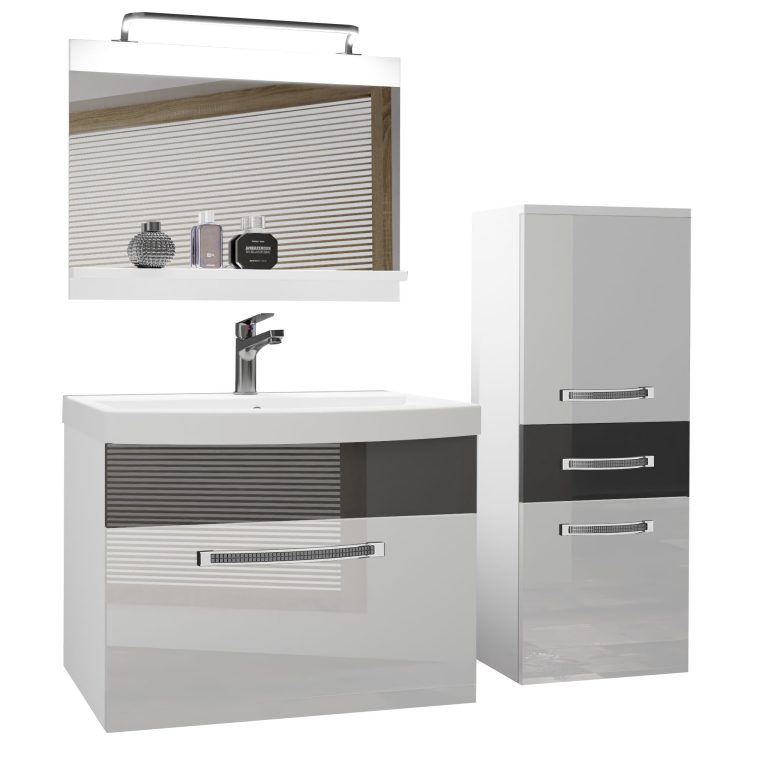 Ensemble de meubles de salle de bain Glamour 28 GLA P 2/0/W/WS/0/MB/PP