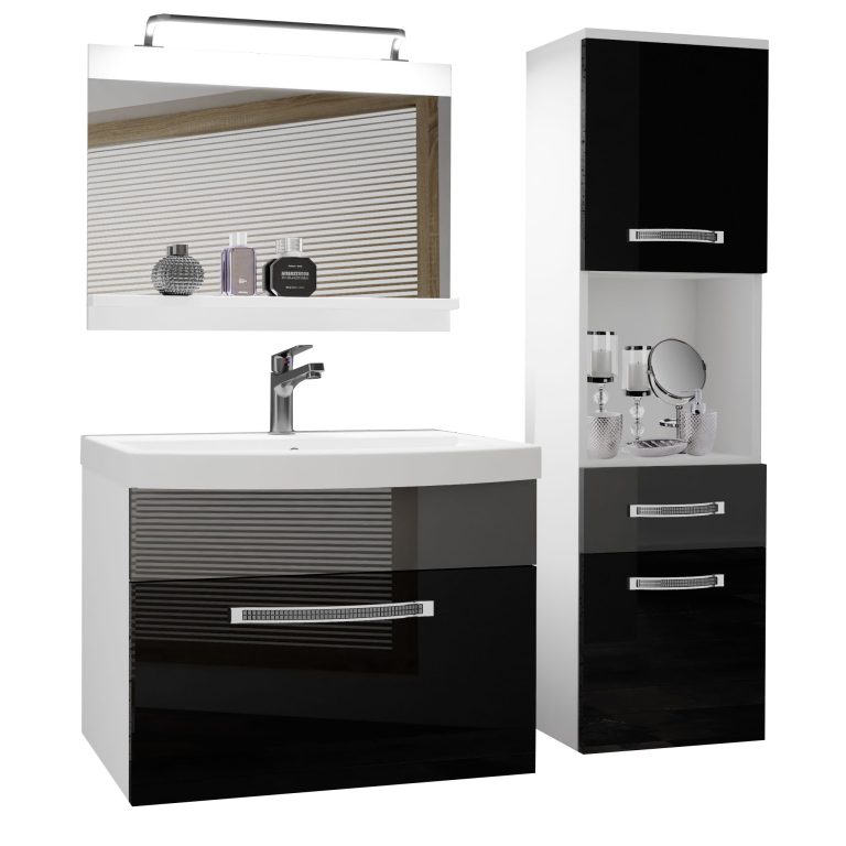 Ensemble de meubles de salle de bain Glamour 49 GLA P 3/0/W/BS/0/MB/PP