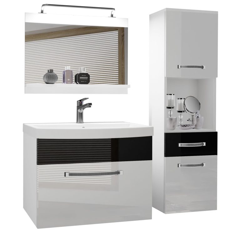 Ensemble de meubles de salle de bain Glamour 46 GLA P 3/0/W/WB/0/MB/PP