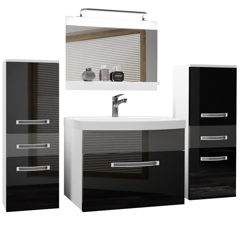 Ensemble de meubles de salle de bain Glamour 68 GLA P 4/0/W/BS/0/MB/PP