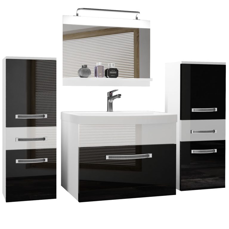 Ensemble de meubles de salle de bain Glamour 67 GLA P 4/0/W/BW/0/MB/PP