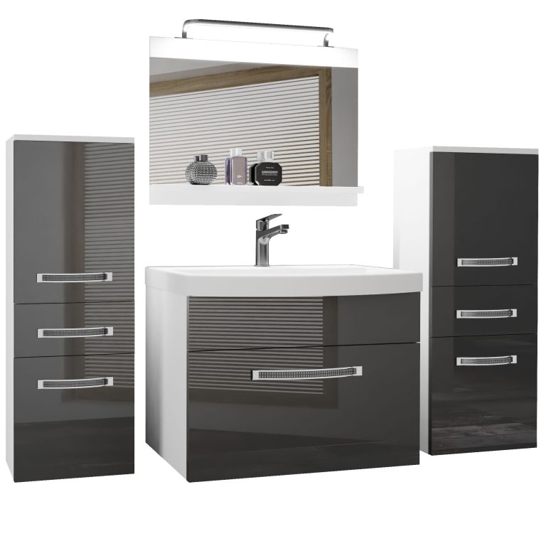 Ensemble de meubles de salle de bain Glamour 64 GLA P 4/0/W/S/0/MB/PP