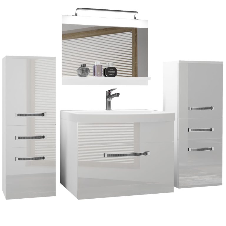 Ensemble de meubles de salle de bain Glamour 62 GLA P 4/0/W/W/0/MB/PP