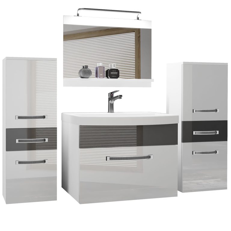 Ensemble de meubles de salle de bain Glamour 66 GLA P 4/0/W/WS/0/MB/PP