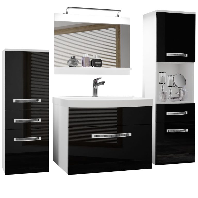 Ensemble de meubles de salle de bain Glamour 82 GLA P 5/0/W/B/0/MB/PP