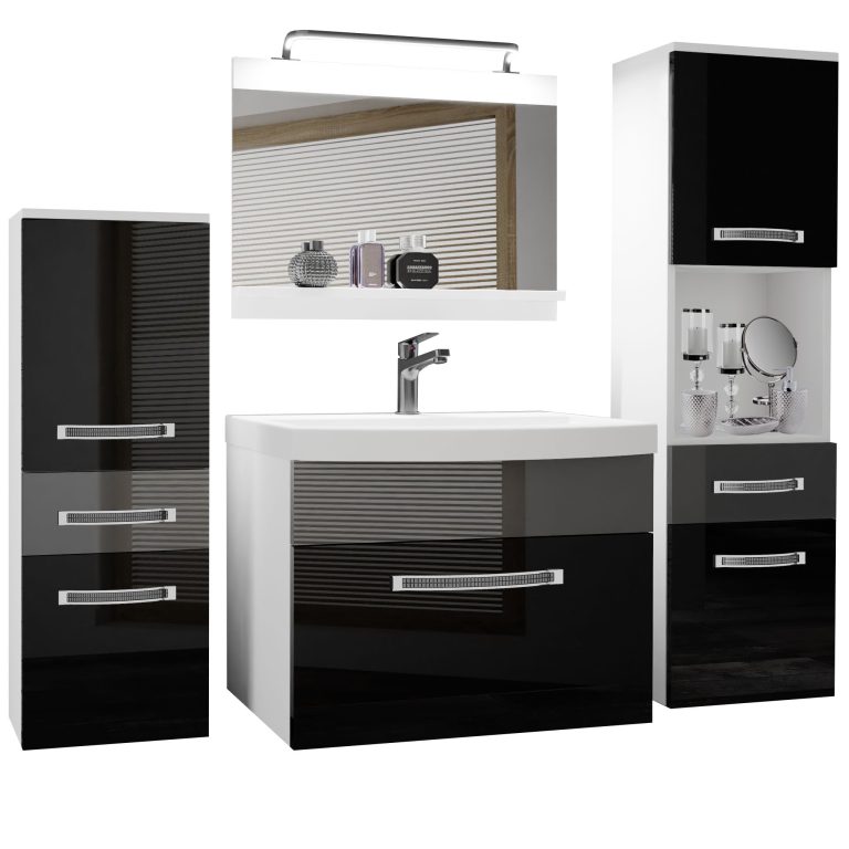 Ensemble de meubles de salle de bain Glamour 87 GLA P 5/0/W/BS/0/MB/PP