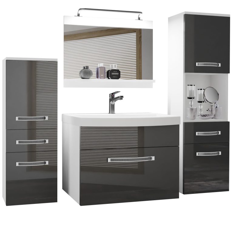 Ensemble de meubles de salle de bain Glamour 83 GLA P 5/0/W/S/0/MB/PP