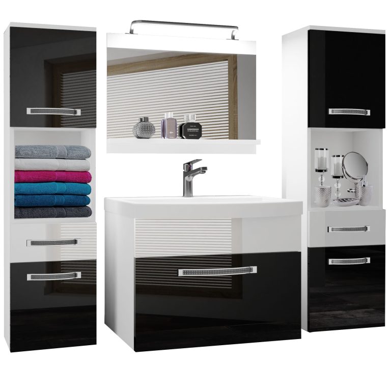 Ensemble de meubles de salle de bain Glamour 105 GLA P 6/0/W/BW/0/MB/PP