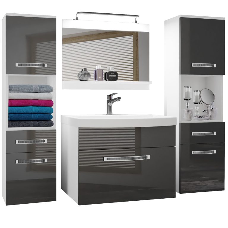 Ensemble de meubles de salle de bain Glamour 102 GLA P 6/0/W/S/0/MB/PP