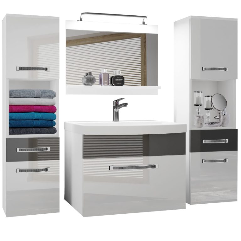 Ensemble de meubles de salle de bain Glamour 104 GLA P 6/0/W/WS/0/MB/PP