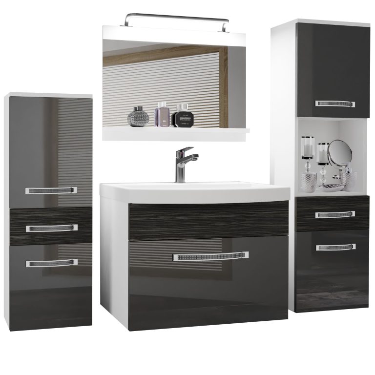 Ensemble de meubles de salle de bain Glamour 90 GLA PM 5/0/W/SHK/0/MB/PP